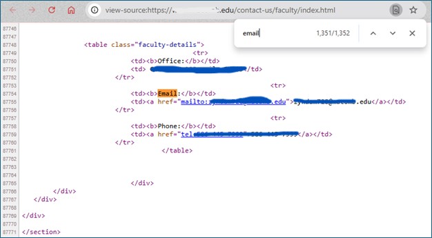 screenshot of page source screenshot of page source
