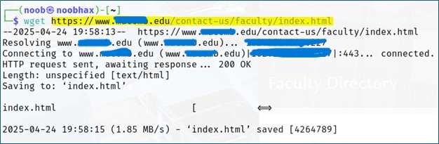 screenshot of wget command screenshot of wget command